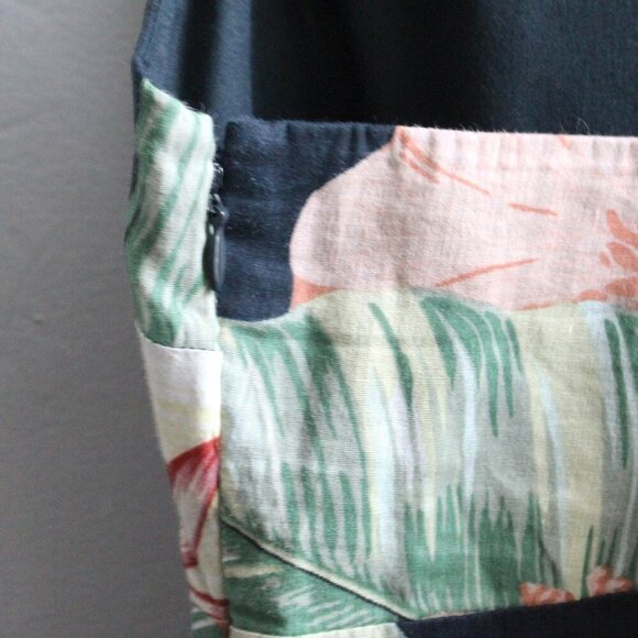 Ann Taylor Navy Pink Island Floral Sleeveless Cross Back Tropical Dress Size 6 - Picture 6 of 9